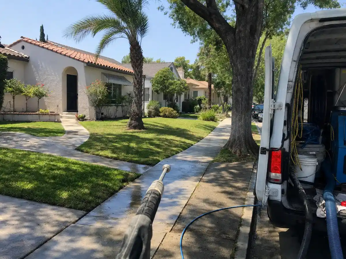 Service van arriving on a Calabasas, CA street — local same-day coverage
