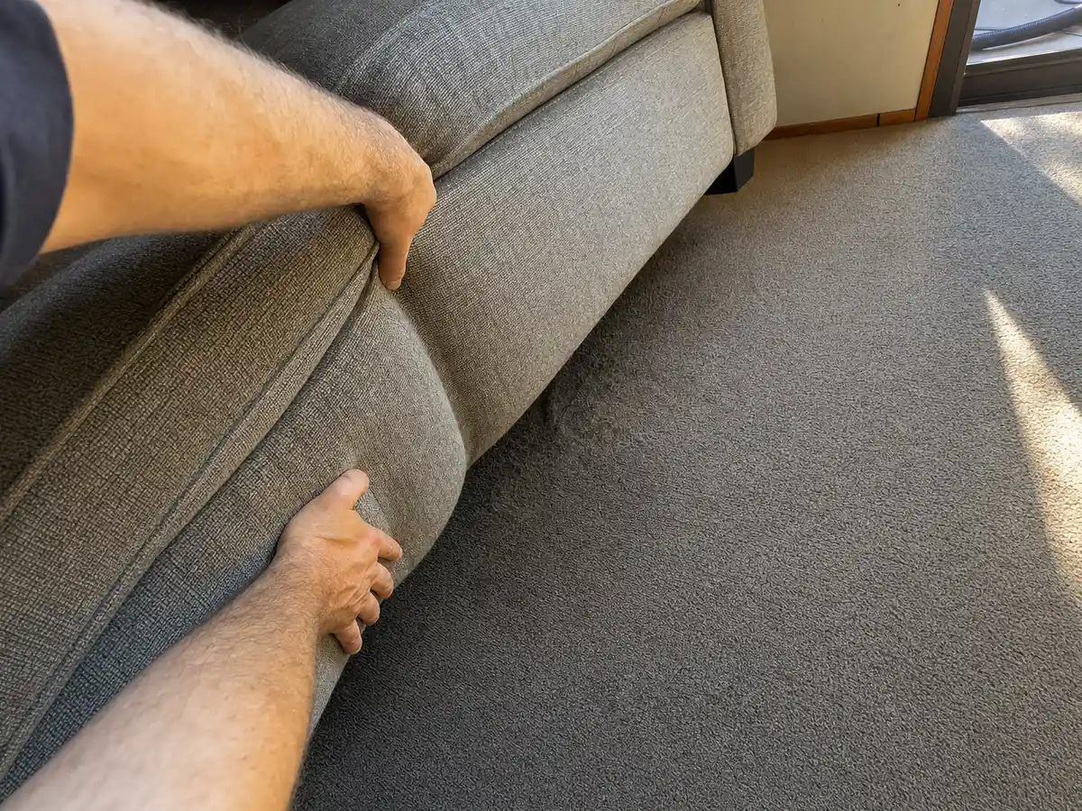 carpet cleaning technician on the job in Calabasas, CA